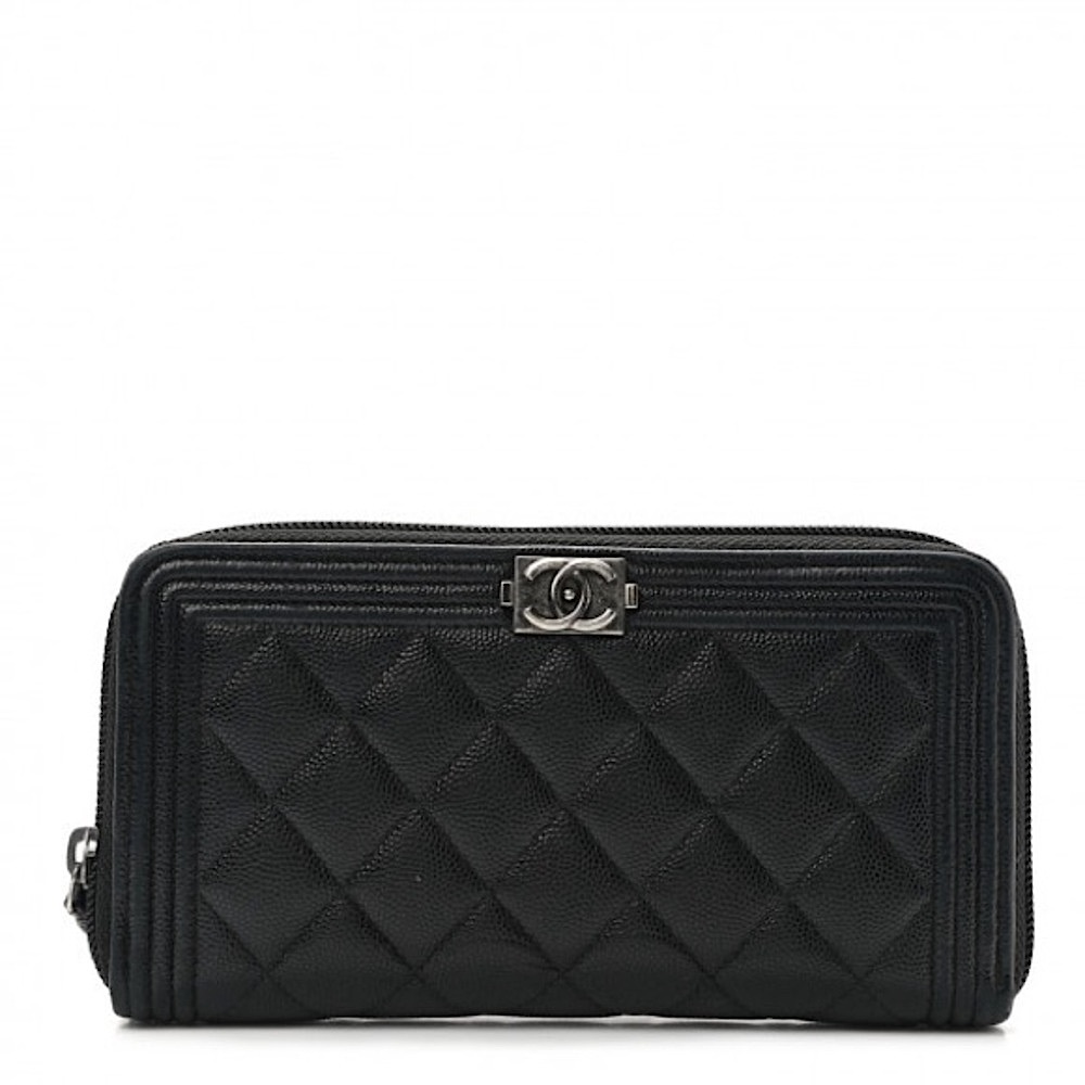Chanel Caviar Boy L-Gusset Zip Wallet